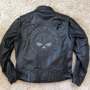 HARLEY-DAVIDSON Leather Reflective Skull Jacket 💥